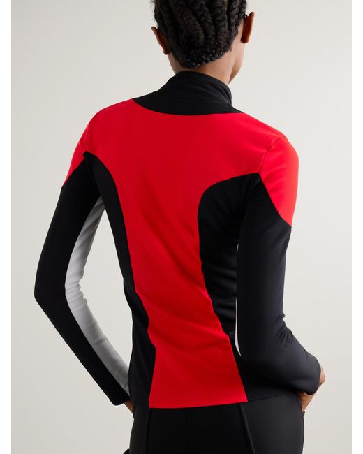 Perfect Moment Black Printed Stretch-Jersey Base Layer