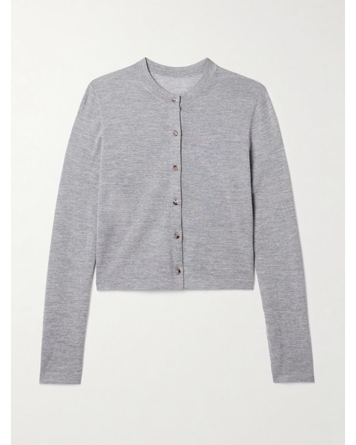 Khaite Gray Brieta Merino Wool Cardigan