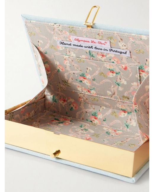 Olympia Le-Tan Pink Los Angeles Appliquéd Embroidered Canvas Clutch