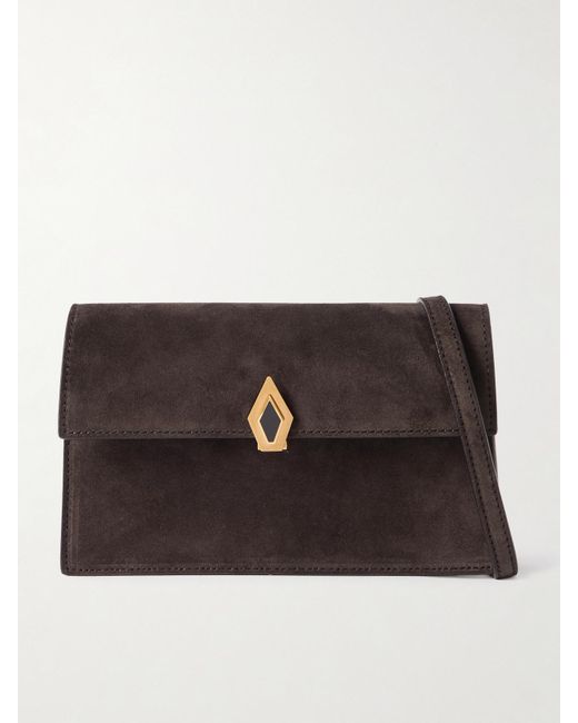Metier Brown Parallel 22 Small Suede Shoulder Bag