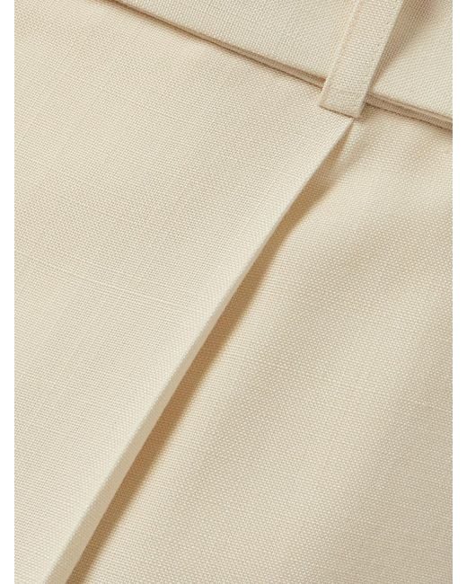 Joseph Natural Rayen Pleated Woven Wide-Leg Pants