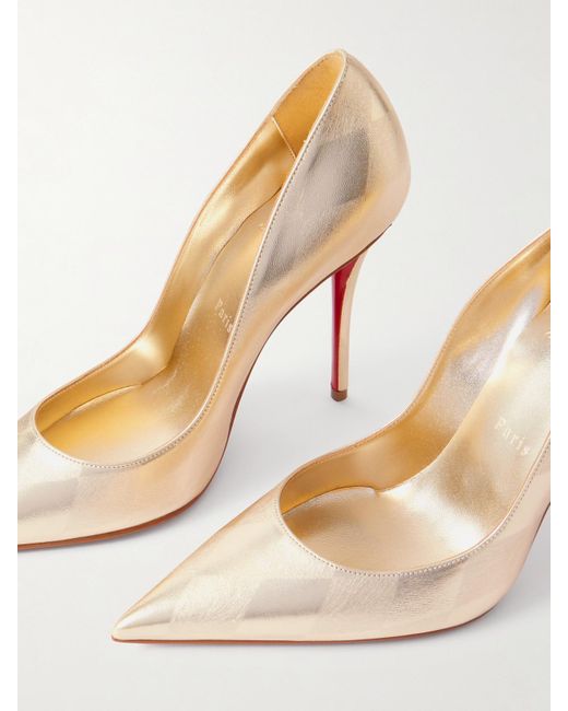 Christian Louboutin Natural Miss Z 100 Argyl Metallic Leather Pumps