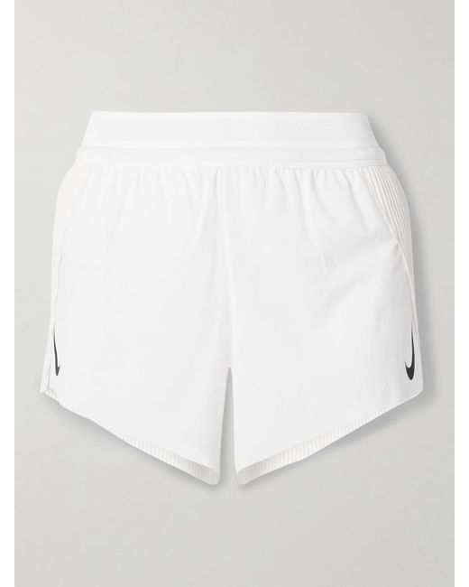 Nike White Aeroswift Printed Plissé Dri-Fit Adv Shorts