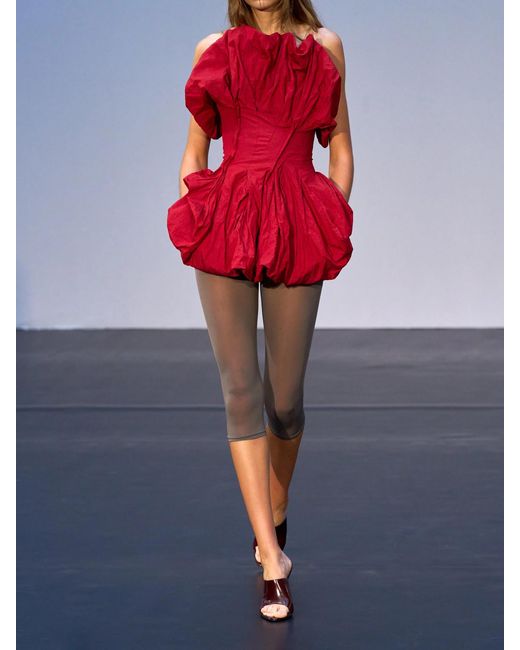 Magda Butrym Gathered Cotton-Blend Blouse