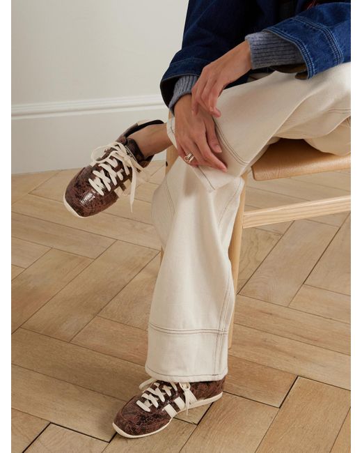 Adidas Originals Brown Japan Snake-Effect Leather Sneakers