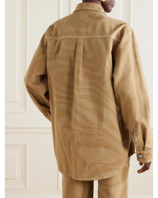 Emilio Pucci Natural Printed Cotton-Canvas Jacket