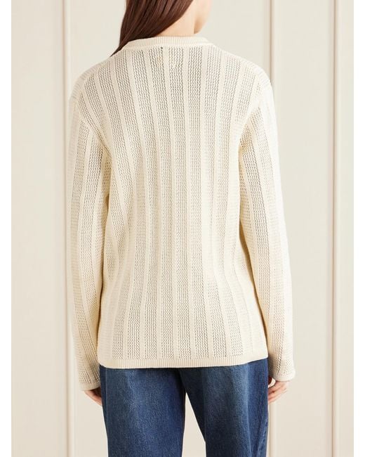 Aimé Leon Dore Natural Open-Knit Cotton Sweater