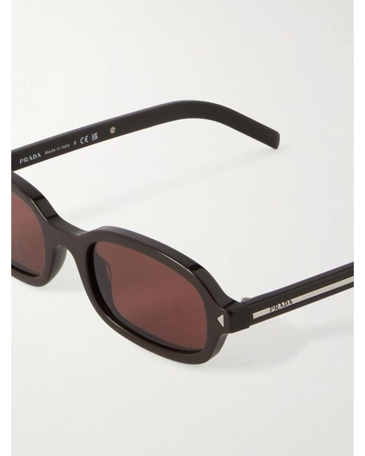 Prada Brown Rectangular-Frame Acetate Sunglasses