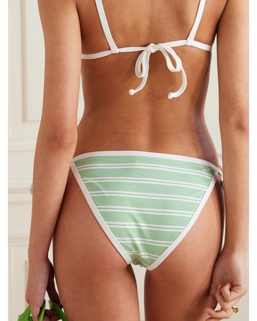 Marysia Swim Green Bianco Striped Bikini Briefs