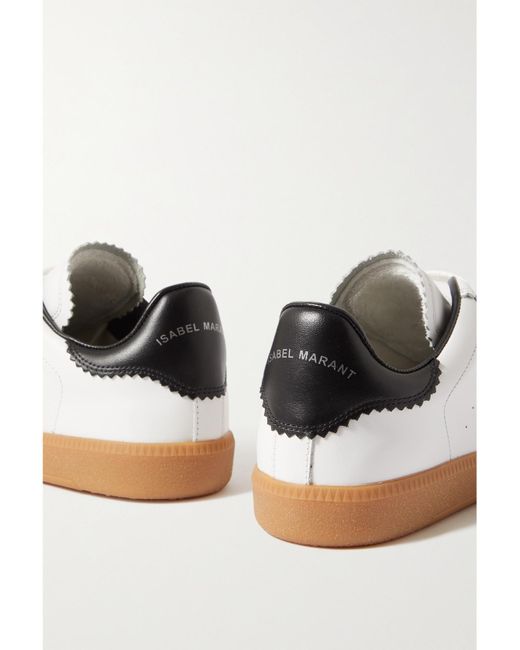 Baskets En Cuir À Perforations Et À Finitions En Daim Bryce Isabel Marant en coloris White