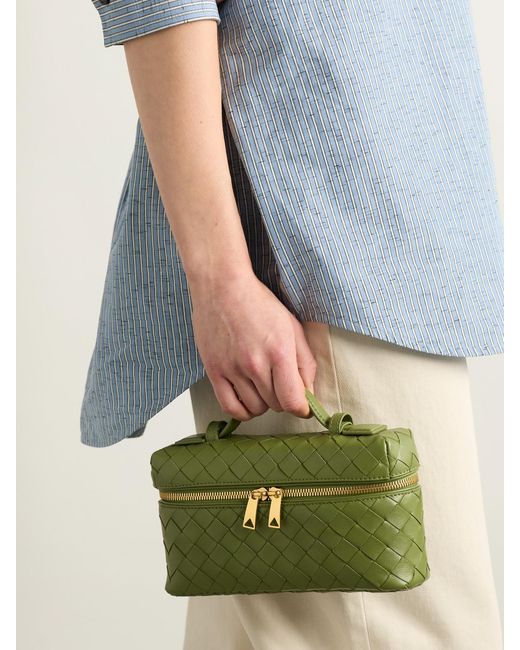 Bottega Veneta Green Bang Bang Intrecciato Leather Tote