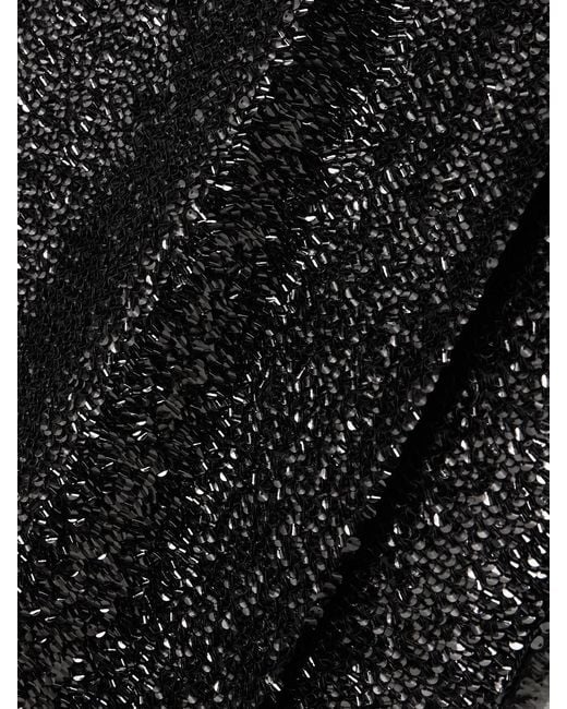 Emilia Wickstead Black Kanji Sequined Crepe Midi Skirt