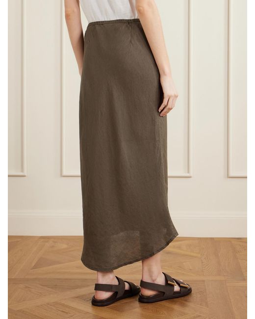 James Perse Gray Linen Midi Skirt