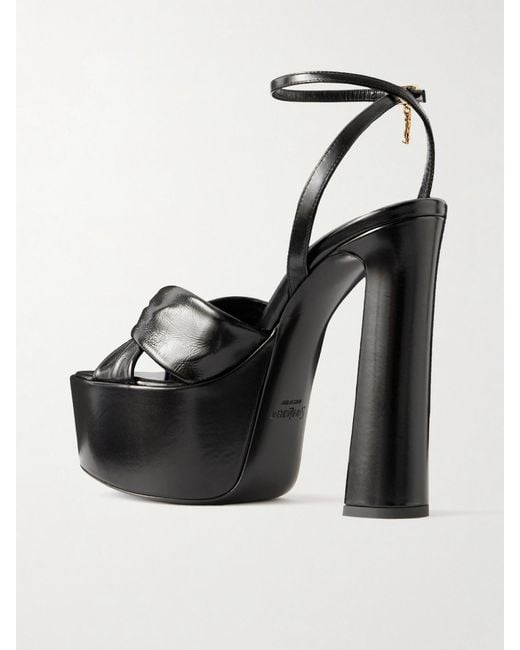 Saint Laurent Black Franciane Leather Sandals