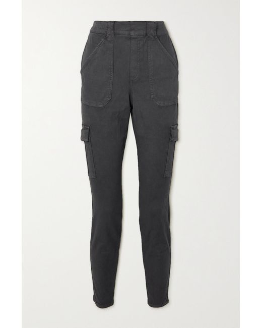 Spanx Twill Tapered Cargo Pants in Black | Lyst