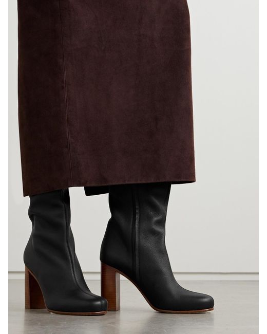 Khaite Black Willow Kniehohe Stiefel Aus Strukturiertem Leder