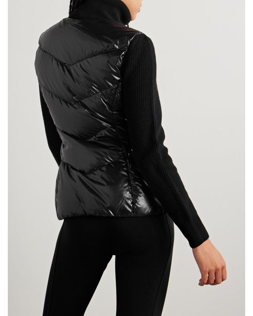 Moncler Black Appliquéd Wool And Quilted Shell Down Jacket