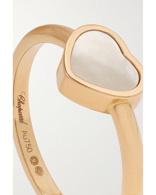 Chopard Natural My Happy Hearts 18-Karat Rose Mother-Of-Pearl Ring