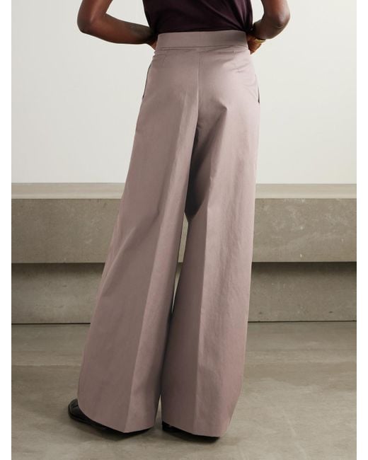 Dries Van Noten Brown Bundfaltenhose Mit Weitem Bein Aus Baumwoll-Twill
