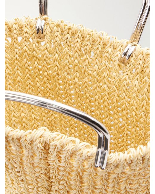 Tory Burch Metallic Woven Raffia Tote Bag