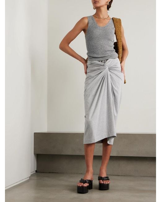 The Elder Statesman Gray Delicash Cashmere And Silk-Blend Tank