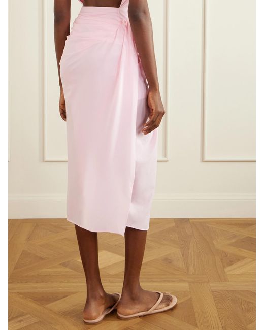 Jacquemus Pink La Jupe Satin Pareo