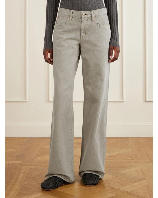 SLVRLAKE Denim Green Mica Low-Rise Wide-Leg Jeans