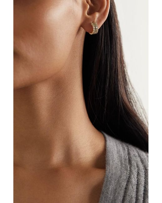Sydney Evan Natural 14-Karat Diamond Hoop Earrings