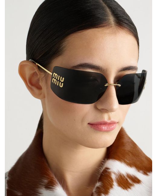 Miu Miu Gray D-Frame-Tone Sunglasses