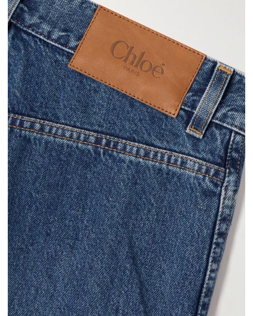Chloé Blue Cropped High-Rise Bootcut Jeans