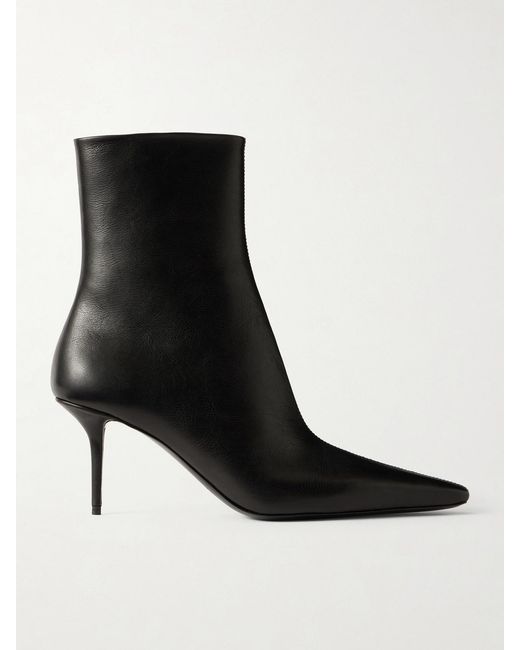 Saint Laurent Black Ashley Leather Ankle Boots