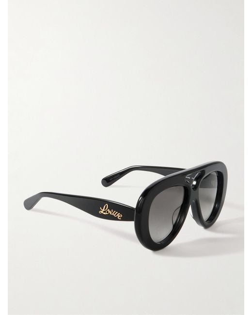 Loewe Black Aviator-Style Acetate Sunglasses
