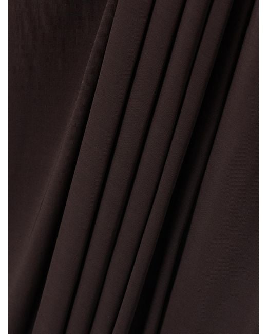 Jason Wu Brown Off-The-Shoulder Draped Stretch-Jersey Gown