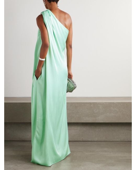 Stella McCartney Green Embellished Draped Satin Gown