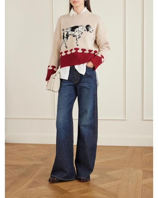 S.S.Daley Multicolor Intarsia-Knit Wool Sweater