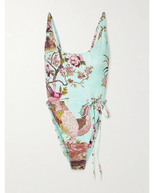 Maillot De Bain À Liens Signature Swim X Roberto Cavalli, Fagianella Skims en coloris White