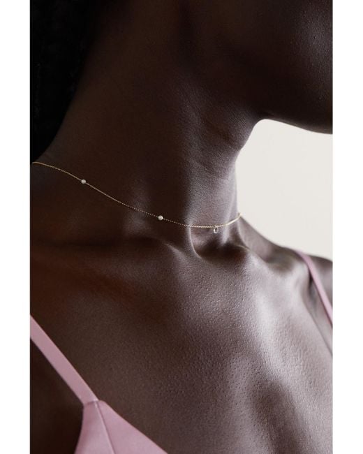 Mizuki White Sea Of Beauty 14-Karat, Pearl And Diamond Necklace