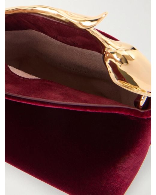 Erdem Red Bloom Micro Velvet Clutch