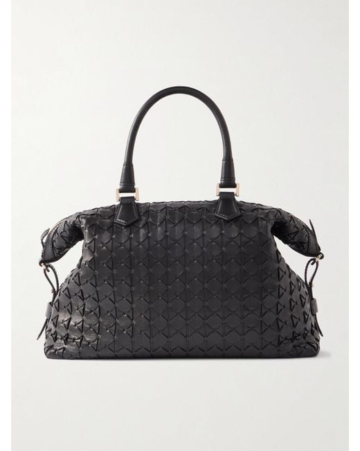 Serapian Black Ani Tote Aus Geflochtenem Leder
