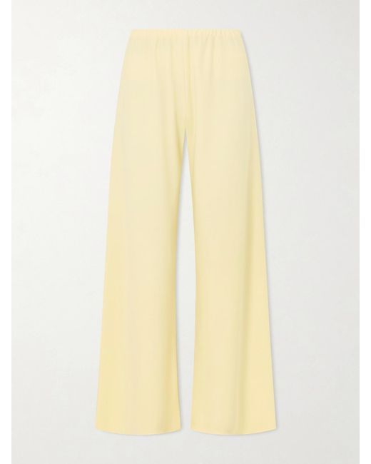 La Ligne Yellow Colby Recycled Stretch-Crepe Wide-Leg Pants