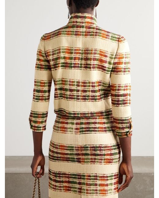 Loro Piana Natural Striped Wool-Bouclé Jacket
