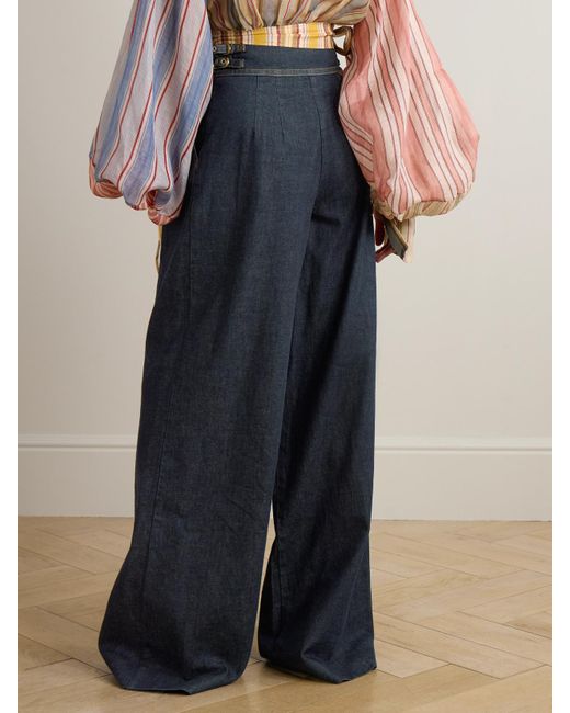 Zimmermann Blue Rebellion High-Rise Wide-Leg Jeans