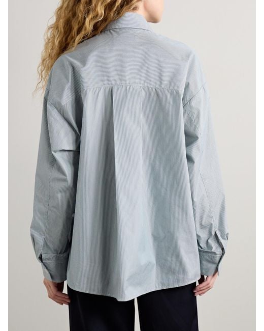 Twp Gray New Earl Asymmetric Striped Cotton-Poplin Shirt