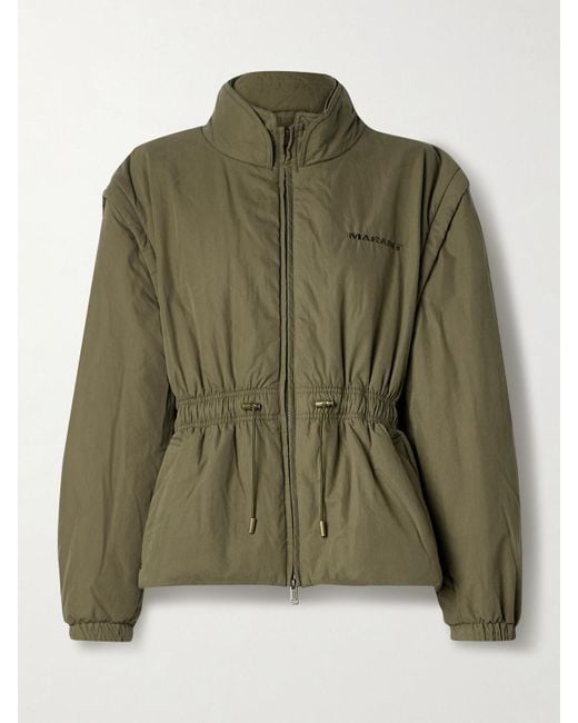 Isabel Marant Green Dastyni Wattierte Jacke Aus Einer Baumwollmischung