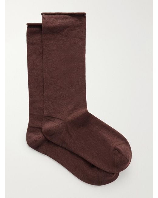 Brunello Cucinelli Brown Cashmere-Blend Socks