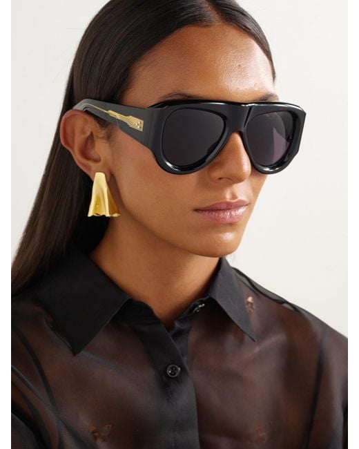 Jacques Marie Mage Black Barclay Aviator-Style Acetate Sunglasses