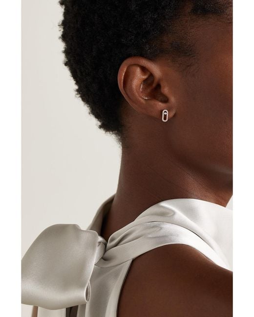 Messika Natural Move Uno 18-Karat Rose Diamond Earrings
