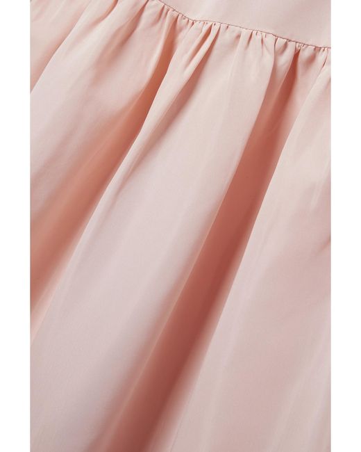 Sea Pink Evita Embroidered Taffeta Midi Dress