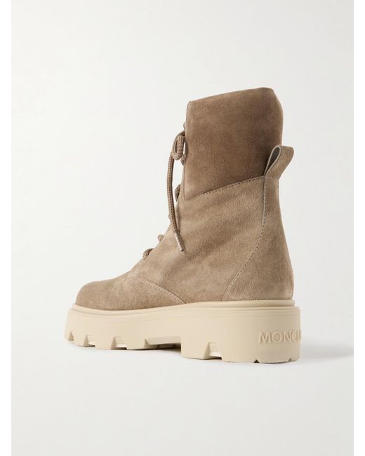 Moncler Natural Aurea Schnürstiefel Aus Veloursleder