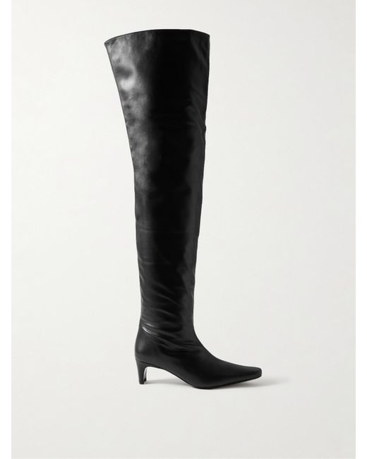 Staud Black Wally Overknees Aus Leder
